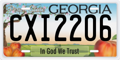 GA license plate CXI2206