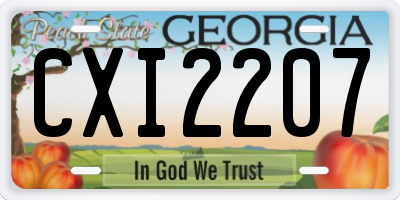 GA license plate CXI2207