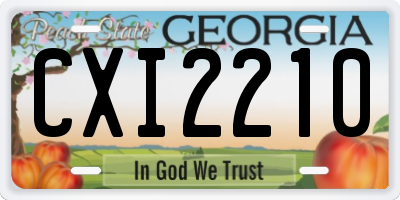 GA license plate CXI2210