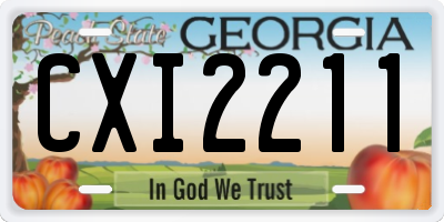 GA license plate CXI2211
