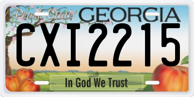 GA license plate CXI2215
