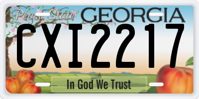 GA license plate CXI2217