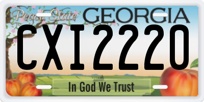 GA license plate CXI2220