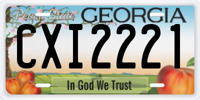 GA license plate CXI2221