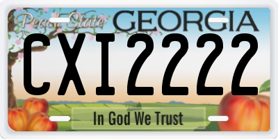 GA license plate CXI2222