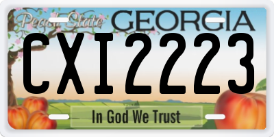 GA license plate CXI2223