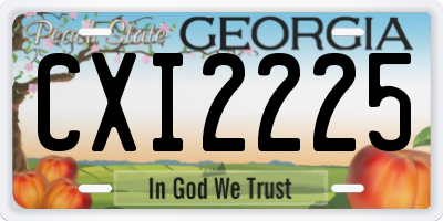 GA license plate CXI2225
