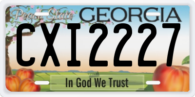 GA license plate CXI2227