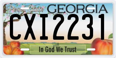 GA license plate CXI2231