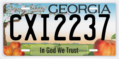 GA license plate CXI2237