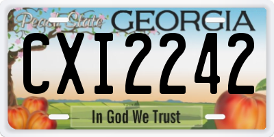 GA license plate CXI2242