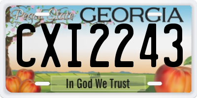GA license plate CXI2243