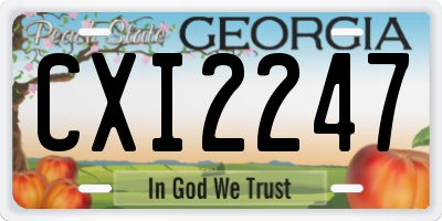 GA license plate CXI2247