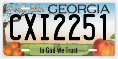 GA license plate CXI2251