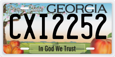 GA license plate CXI2252