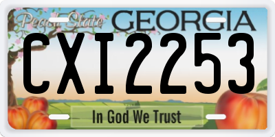 GA license plate CXI2253