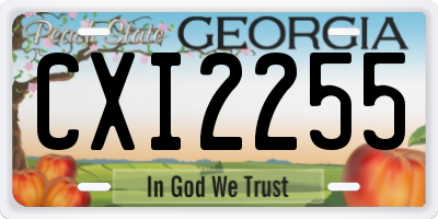 GA license plate CXI2255
