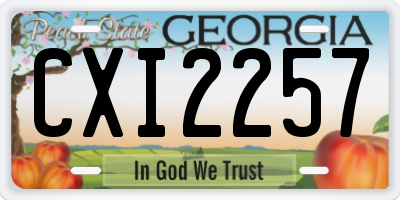 GA license plate CXI2257