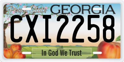 GA license plate CXI2258