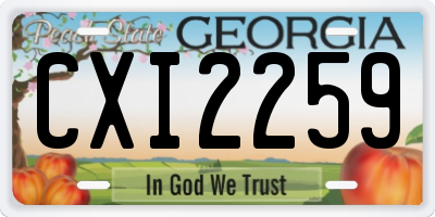 GA license plate CXI2259