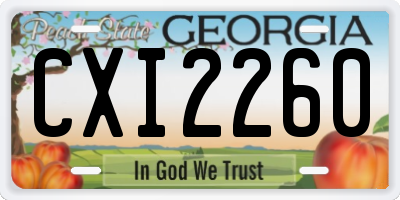 GA license plate CXI2260
