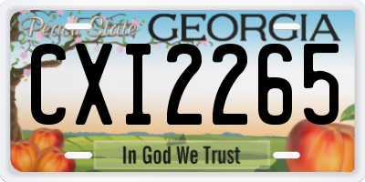 GA license plate CXI2265
