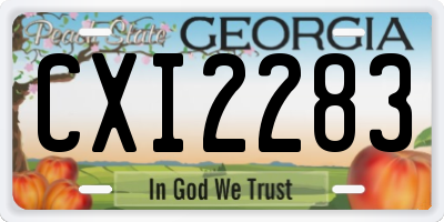 GA license plate CXI2283