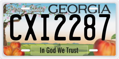 GA license plate CXI2287