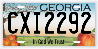 GA license plate CXI2292