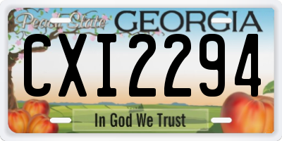 GA license plate CXI2294