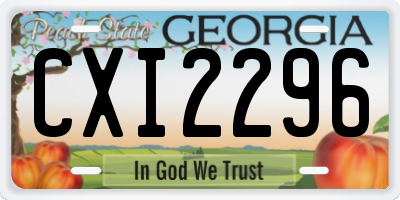 GA license plate CXI2296