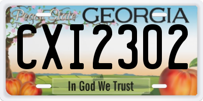 GA license plate CXI2302