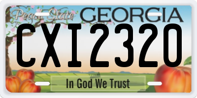 GA license plate CXI2320
