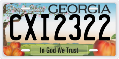 GA license plate CXI2322