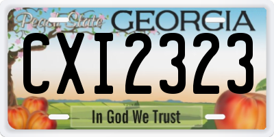 GA license plate CXI2323