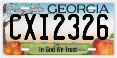 GA license plate CXI2326