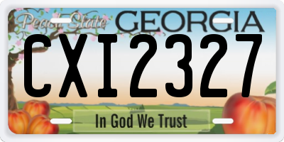 GA license plate CXI2327