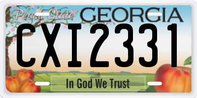 GA license plate CXI2331