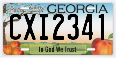 GA license plate CXI2341
