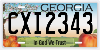 GA license plate CXI2343