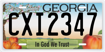 GA license plate CXI2347