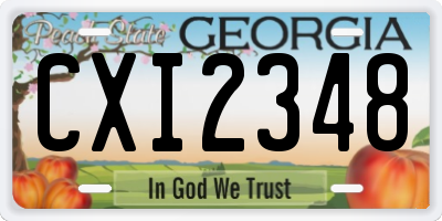 GA license plate CXI2348