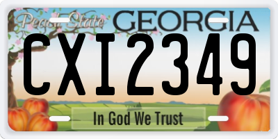 GA license plate CXI2349
