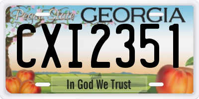 GA license plate CXI2351