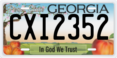 GA license plate CXI2352