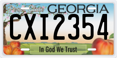 GA license plate CXI2354