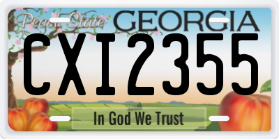 GA license plate CXI2355
