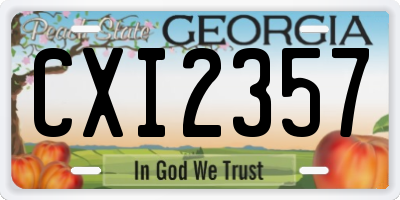 GA license plate CXI2357