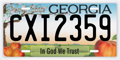 GA license plate CXI2359