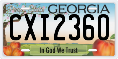 GA license plate CXI2360